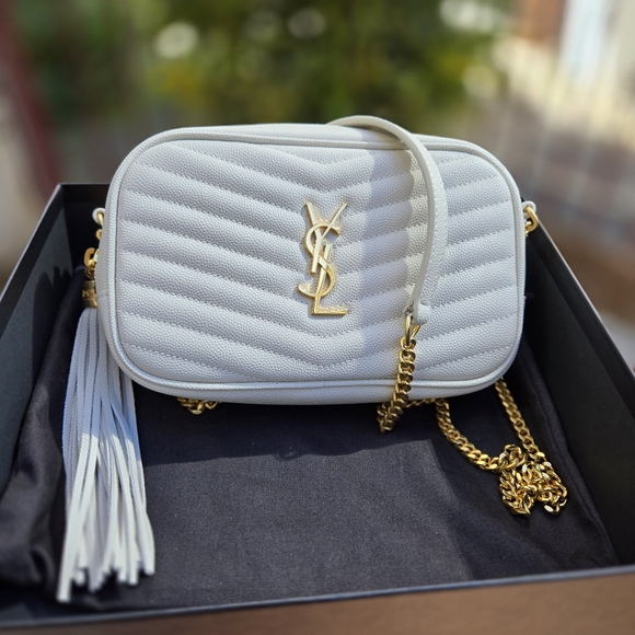 SAINT LAURENT YSL Mini Lou Matelassé Camera Bag Crema Soft, Grainy Leather - Picture 1 of 16